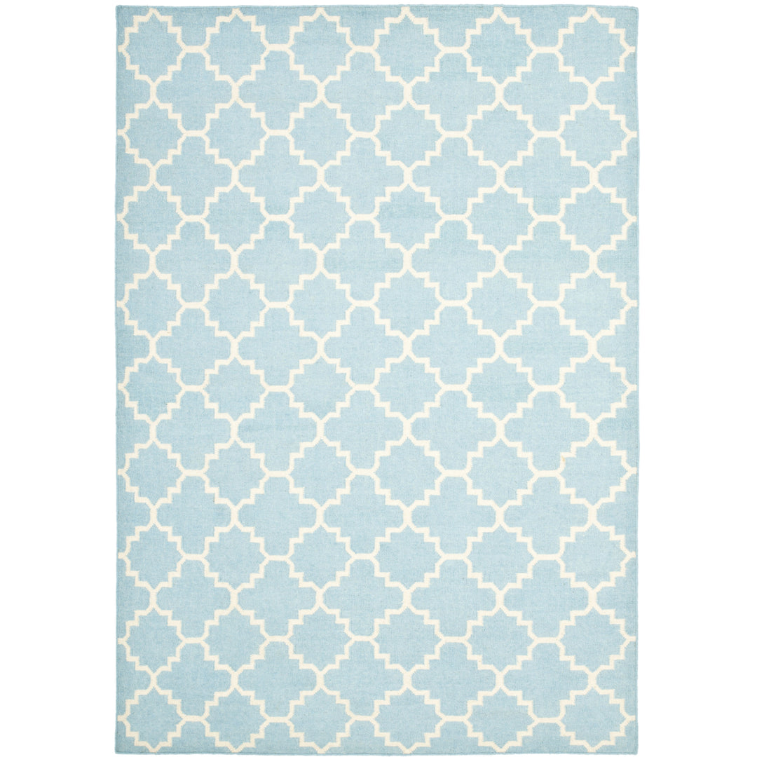 SAFAVIEH Dhurries DHU554B Light Blue / Ivory Rug Image 1