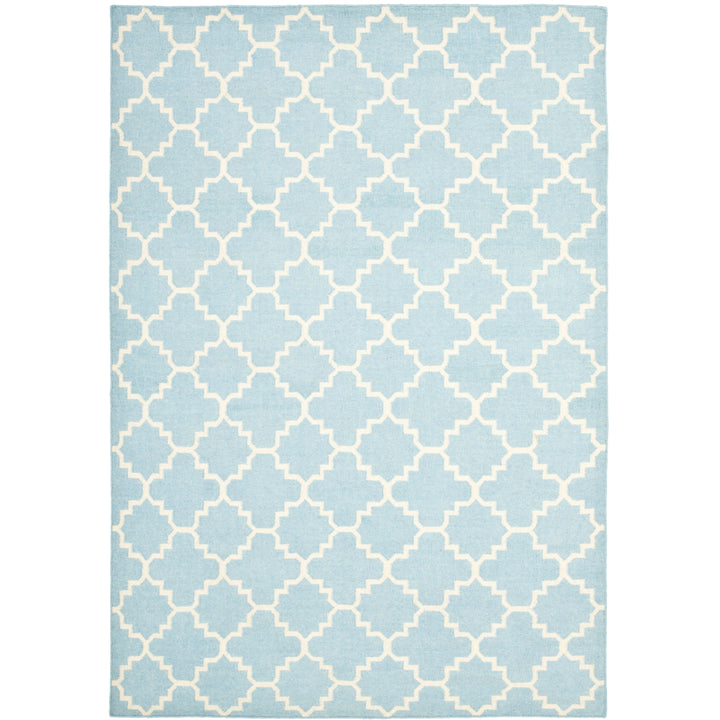 SAFAVIEH Dhurries DHU554B Light Blue / Ivory Rug Image 1