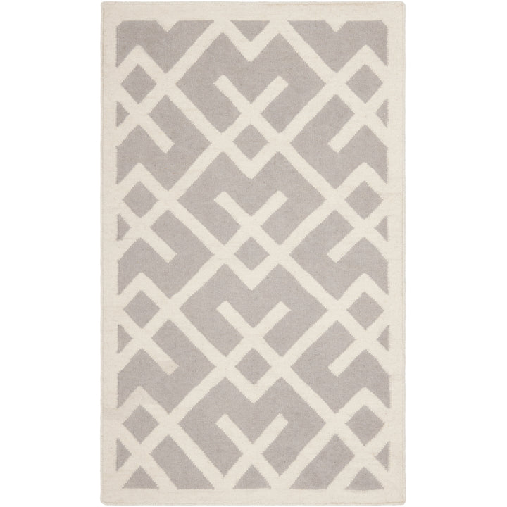 SAFAVIEH DHU552G Dhurries Grey / Ivory Image 6