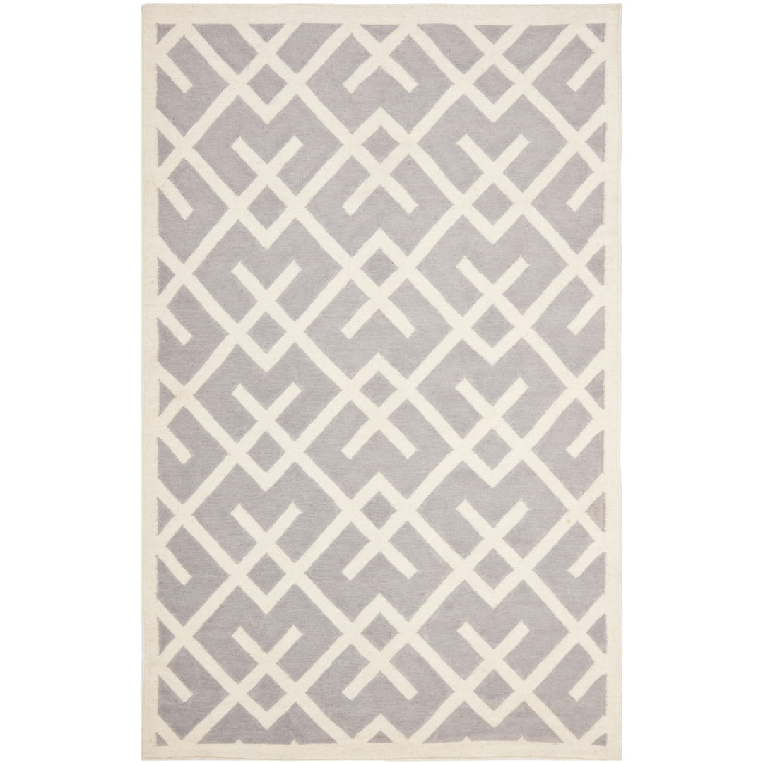 SAFAVIEH DHU552G Dhurries Grey / Ivory Image 7