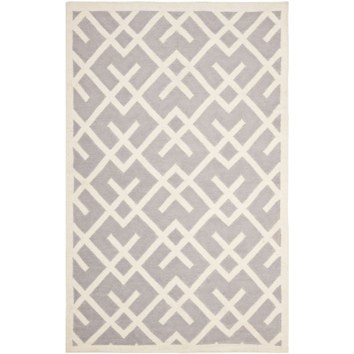 SAFAVIEH DHU552G Dhurries Grey / Ivory Image 7