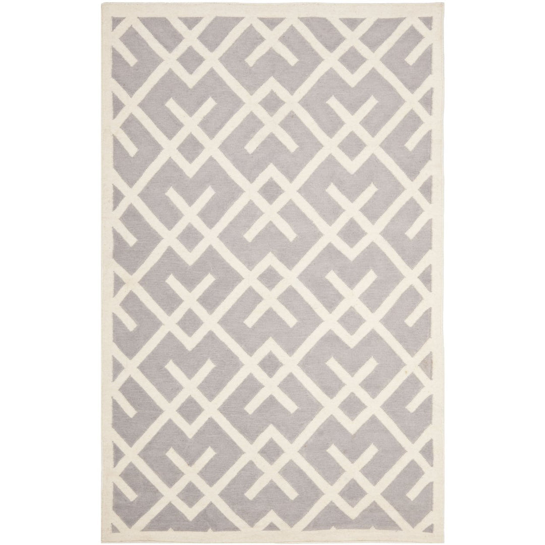 SAFAVIEH DHU552G Dhurries Grey / Ivory Image 1