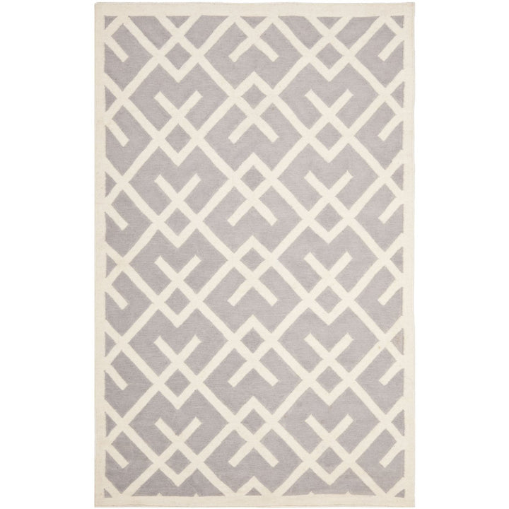 SAFAVIEH DHU552G Dhurries Grey / Ivory Image 1