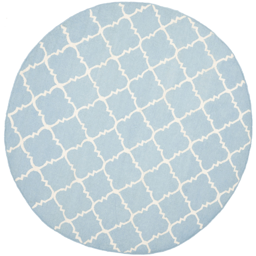 SAFAVIEH Dhurries DHU554B Light Blue / Ivory Rug Image 3