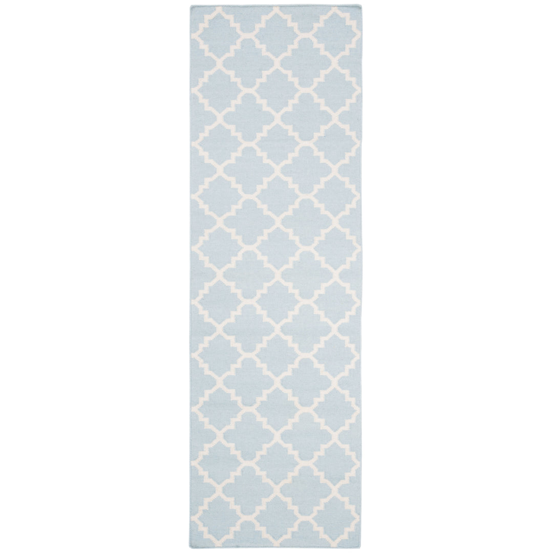 SAFAVIEH Dhurries DHU554B Light Blue / Ivory Rug Image 4