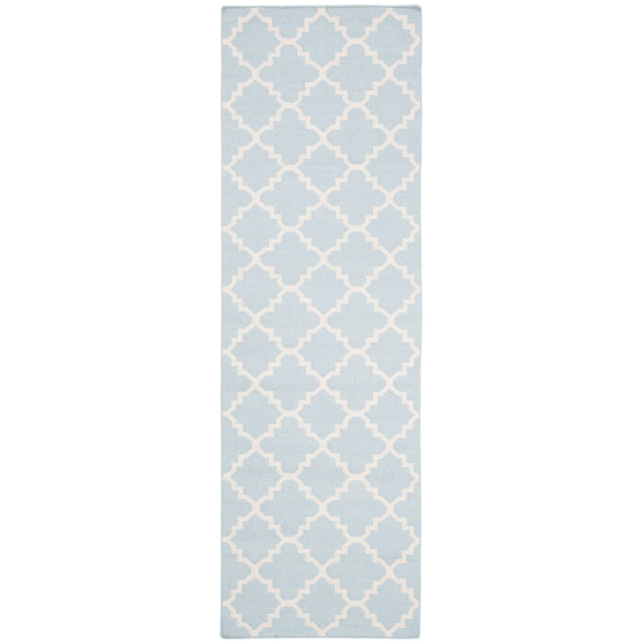 SAFAVIEH Dhurries DHU554B Light Blue / Ivory Rug Image 4