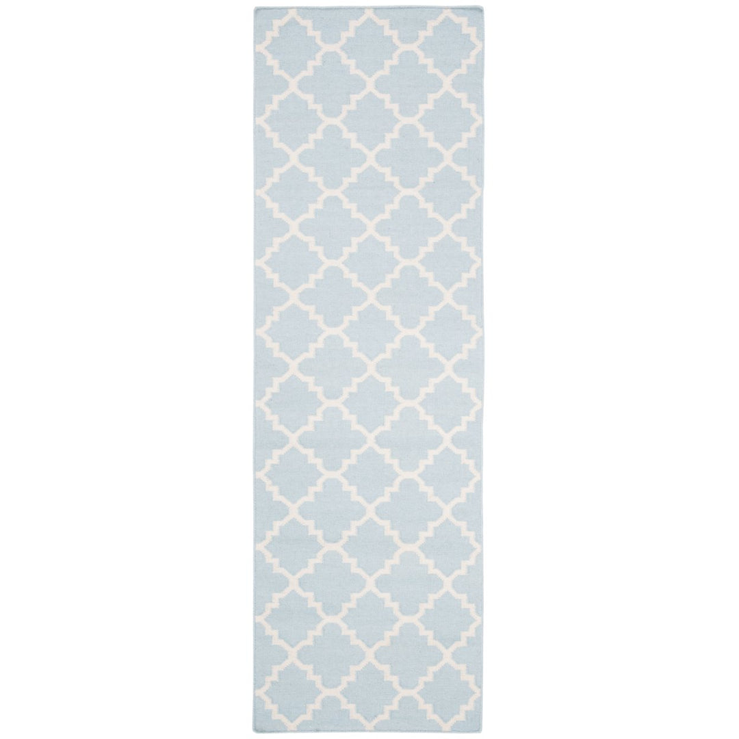 SAFAVIEH Dhurries DHU554B Light Blue / Ivory Rug Image 1