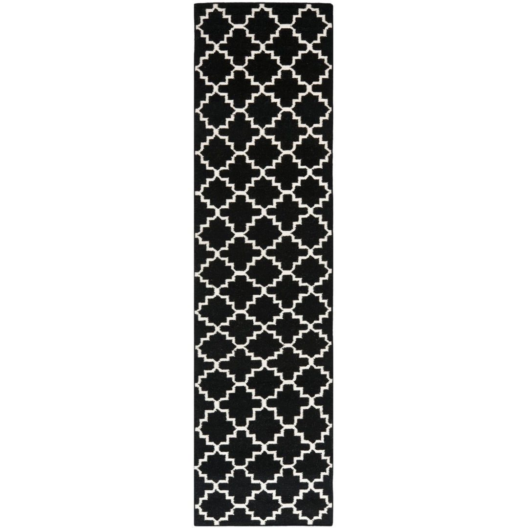 SAFAVIEH Dhurries DHU554L Handwoven Black / Ivory Rug Image 1