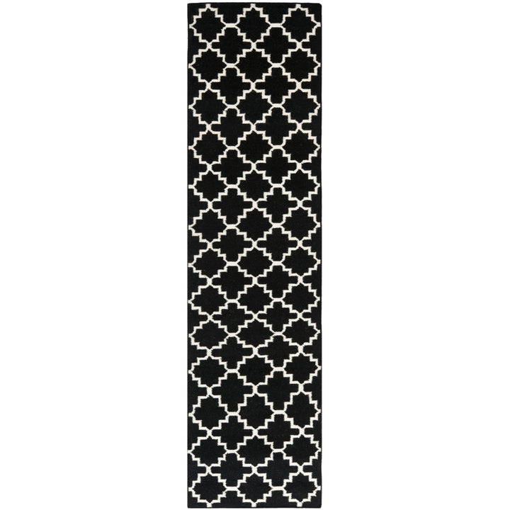 SAFAVIEH Dhurries DHU554L Handwoven Black / Ivory Rug Image 1