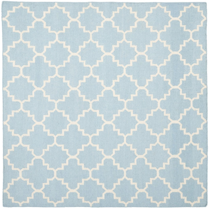 SAFAVIEH Dhurries DHU554B Light Blue / Ivory Rug Image 1