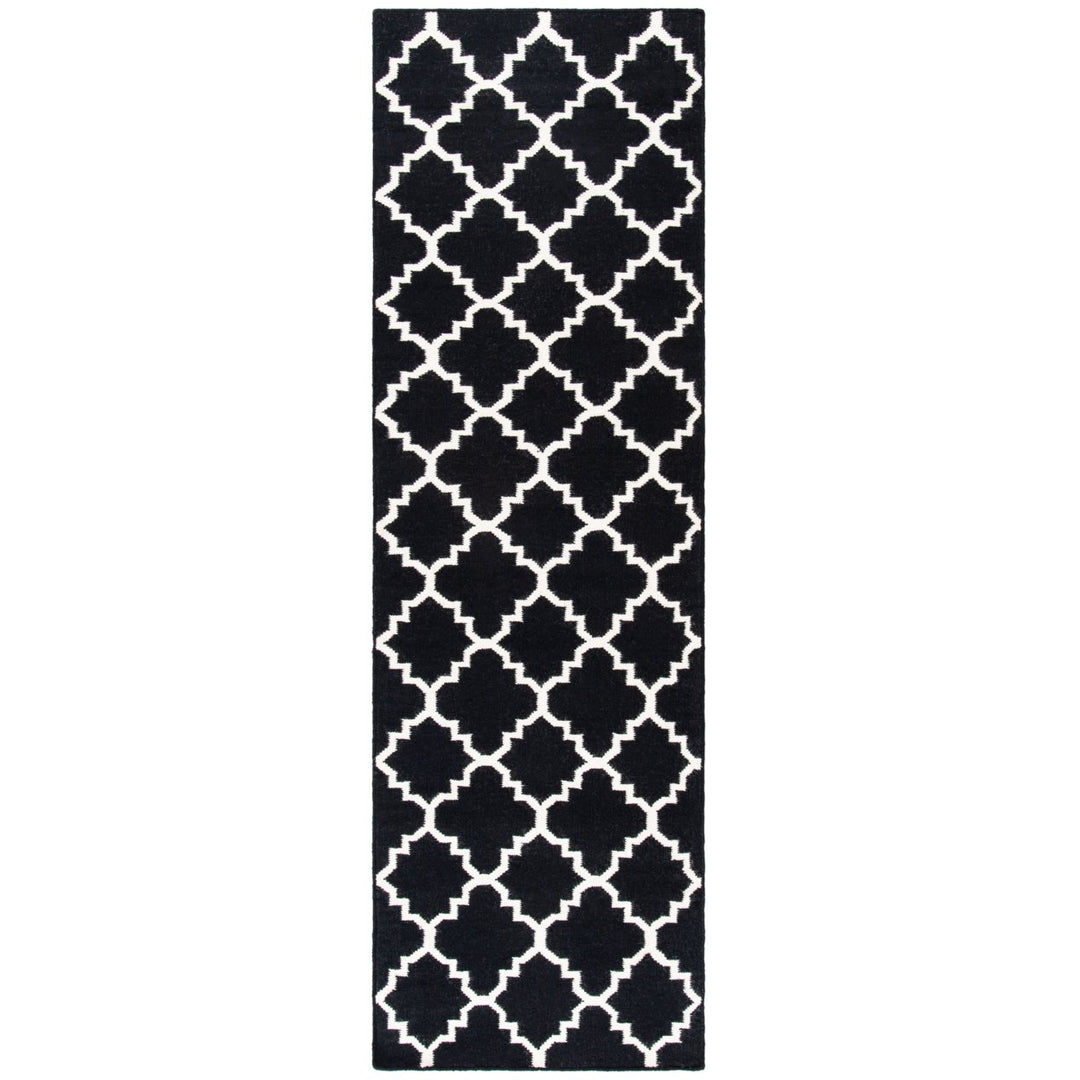 SAFAVIEH Dhurries DHU554L Handwoven Black / Ivory Rug Image 1