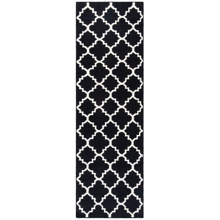 SAFAVIEH Dhurries DHU554L Handwoven Black / Ivory Rug Image 1