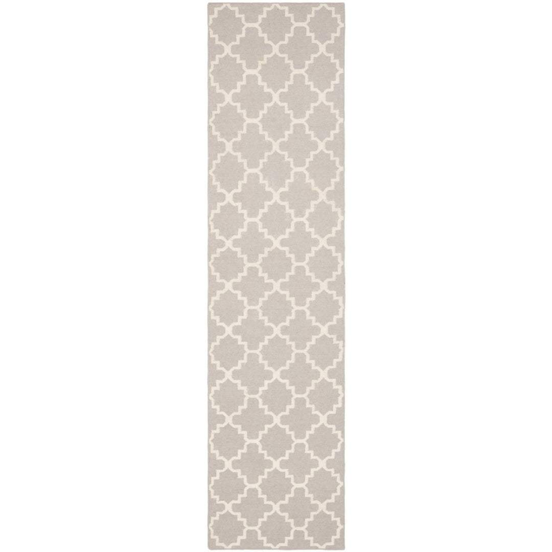 SAFAVIEH Dhurries DHU554G Handwoven Grey / Ivory Rug Image 1