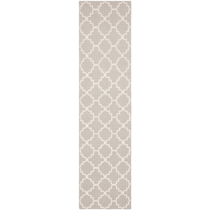 SAFAVIEH Dhurries DHU554G Handwoven Grey / Ivory Rug Image 1