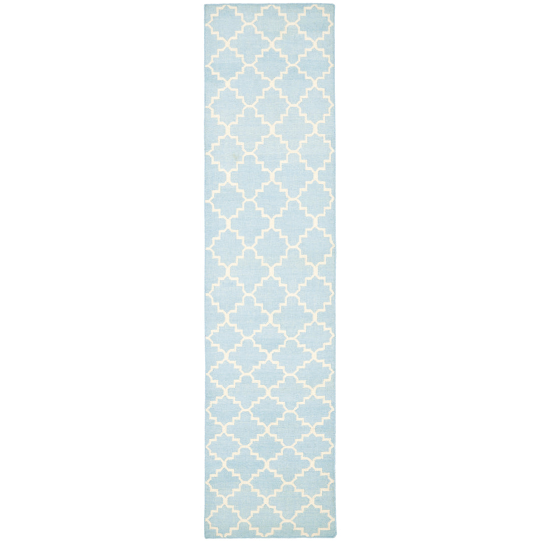 SAFAVIEH Dhurries DHU554B Light Blue / Ivory Rug Image 7