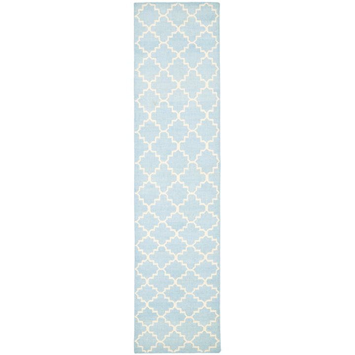 SAFAVIEH Dhurries DHU554B Light Blue / Ivory Rug Image 7