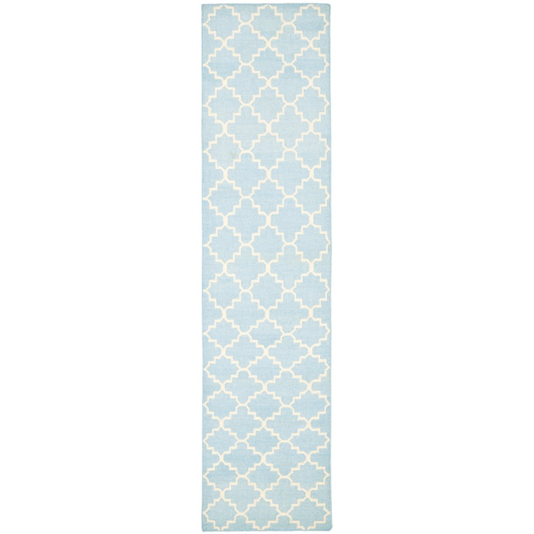 SAFAVIEH Dhurries DHU554B Light Blue / Ivory Rug Image 1