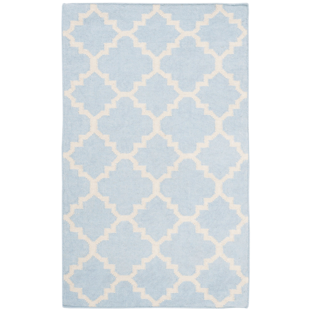 SAFAVIEH Dhurries DHU554B Light Blue / Ivory Rug Image 8