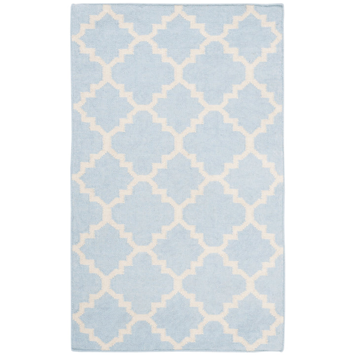 SAFAVIEH Dhurries DHU554B Light Blue / Ivory Rug Image 8