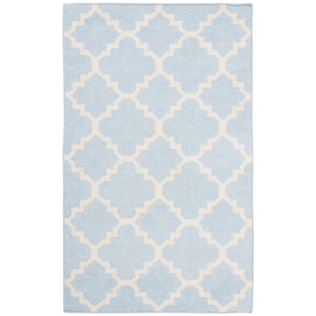 SAFAVIEH Dhurries DHU554B Light Blue / Ivory Rug Image 1