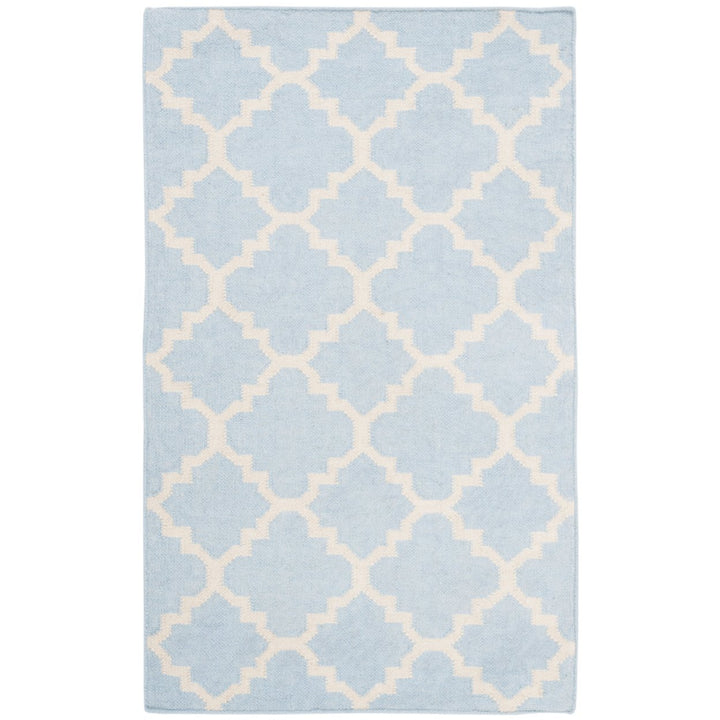 SAFAVIEH Dhurries DHU554B Light Blue / Ivory Rug Image 1