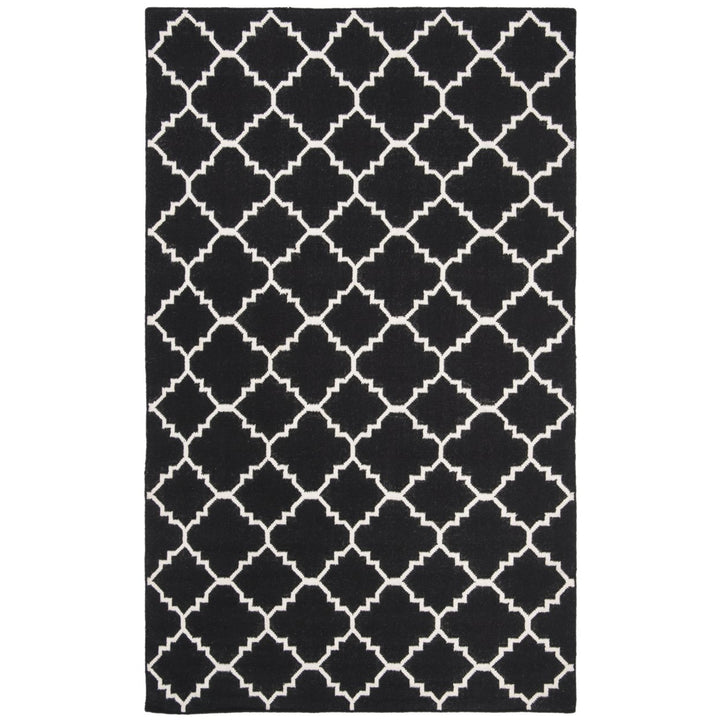 SAFAVIEH Dhurries DHU554L Handwoven Black / Ivory Rug Image 1