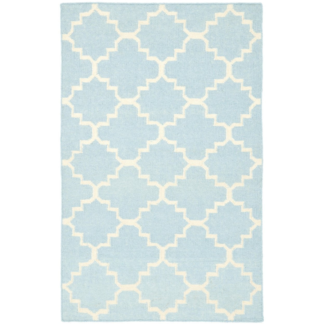 SAFAVIEH Dhurries DHU554B Light Blue / Ivory Rug Image 1