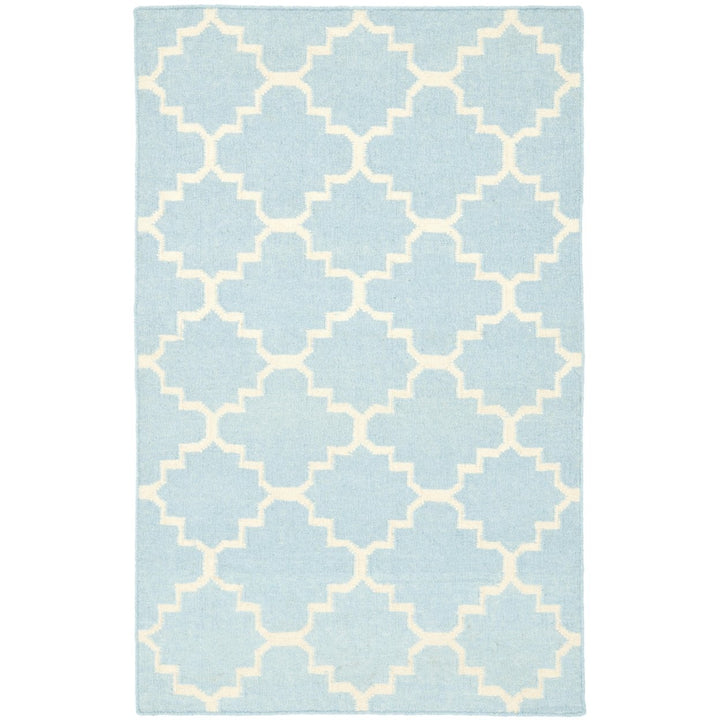 SAFAVIEH Dhurries DHU554B Light Blue / Ivory Rug Image 1