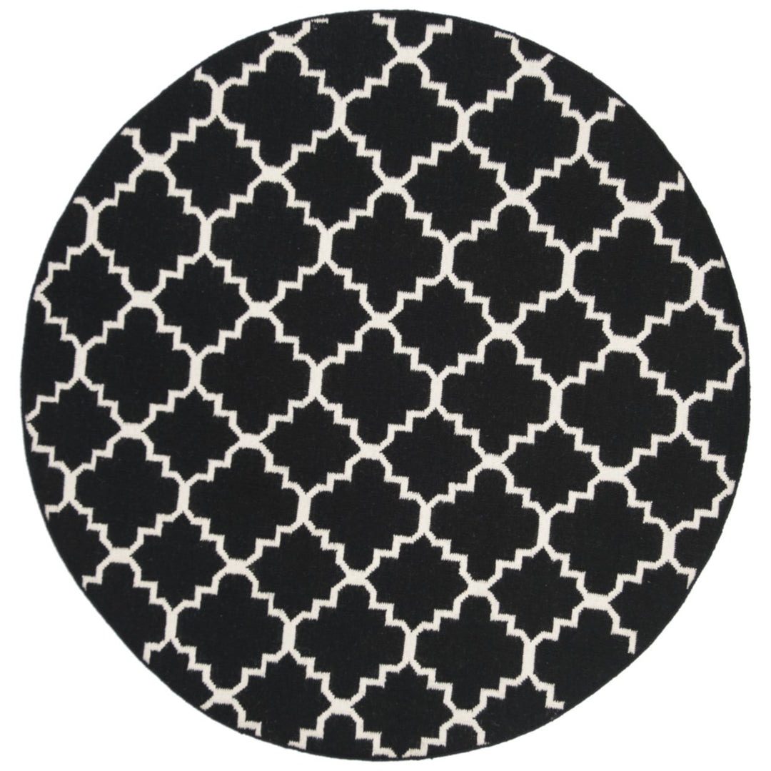 SAFAVIEH Dhurries DHU554L Handwoven Black / Ivory Rug Image 1