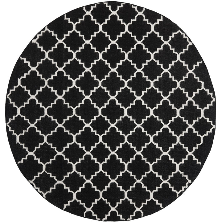 SAFAVIEH Dhurries DHU554L Handwoven Black / Ivory Rug Image 1