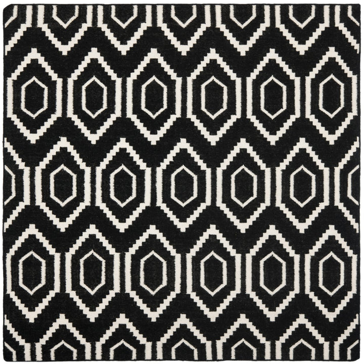 SAFAVIEH Dhurries DHU556L Handwoven Black / Ivory Rug Image 1