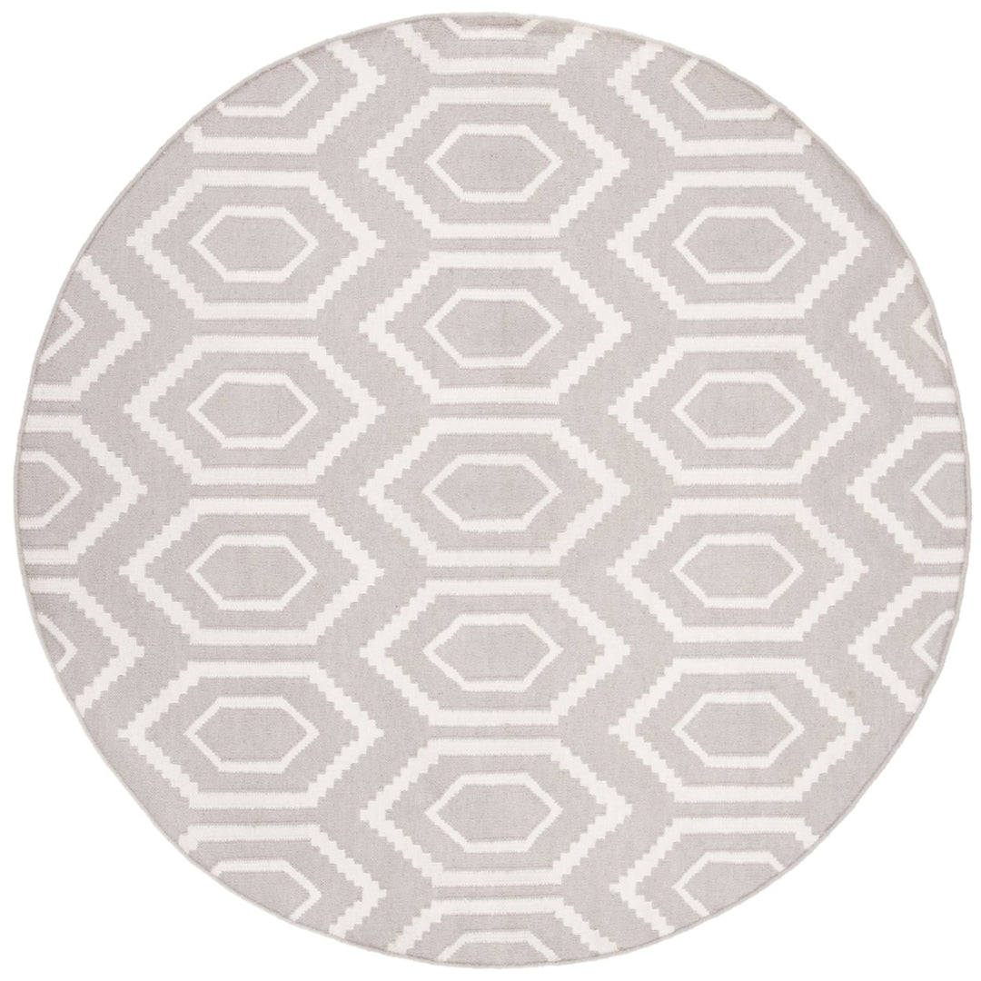 SAFAVIEH Dhurries DHU556G Handwoven Grey / Ivory Rug Image 1