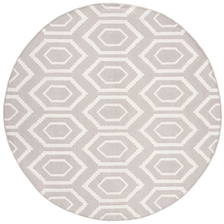 SAFAVIEH Dhurries DHU556G Handwoven Grey / Ivory Rug Image 1