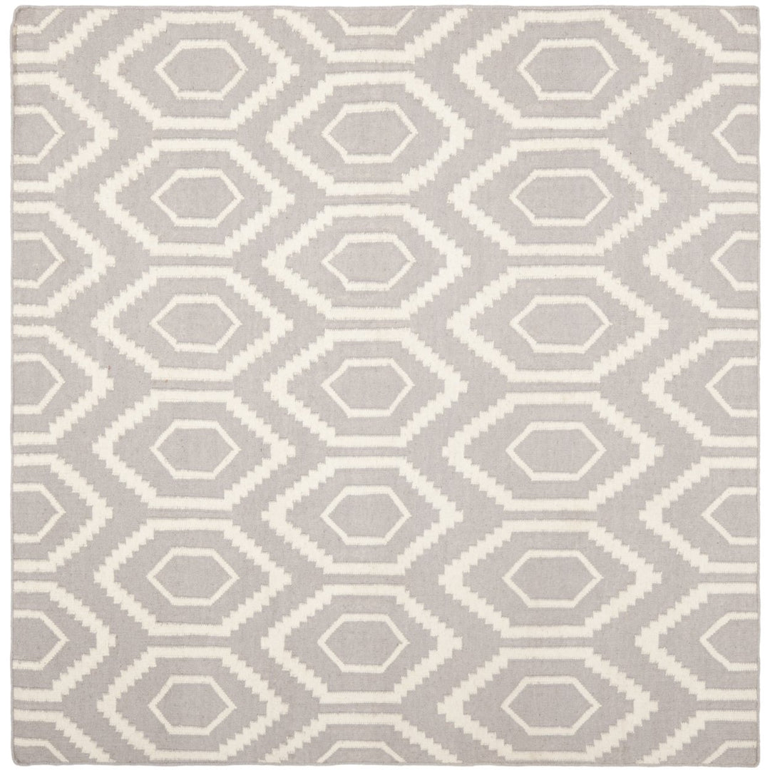 SAFAVIEH Dhurries DHU556G Handwoven Grey / Ivory Rug Image 1