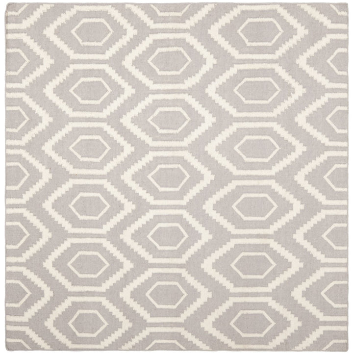 SAFAVIEH Dhurries DHU556G Handwoven Grey / Ivory Rug Image 1