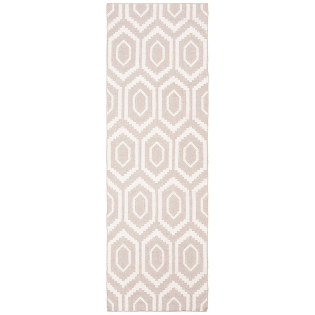 SAFAVIEH Dhurries DHU556G Handwoven Grey / Ivory Rug Image 1