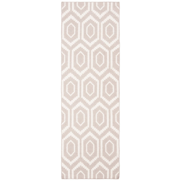 SAFAVIEH Dhurries DHU556G Handwoven Grey / Ivory Rug Image 1