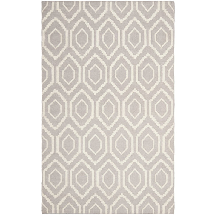 SAFAVIEH Dhurries DHU556G Handwoven Grey / Ivory Rug Image 1