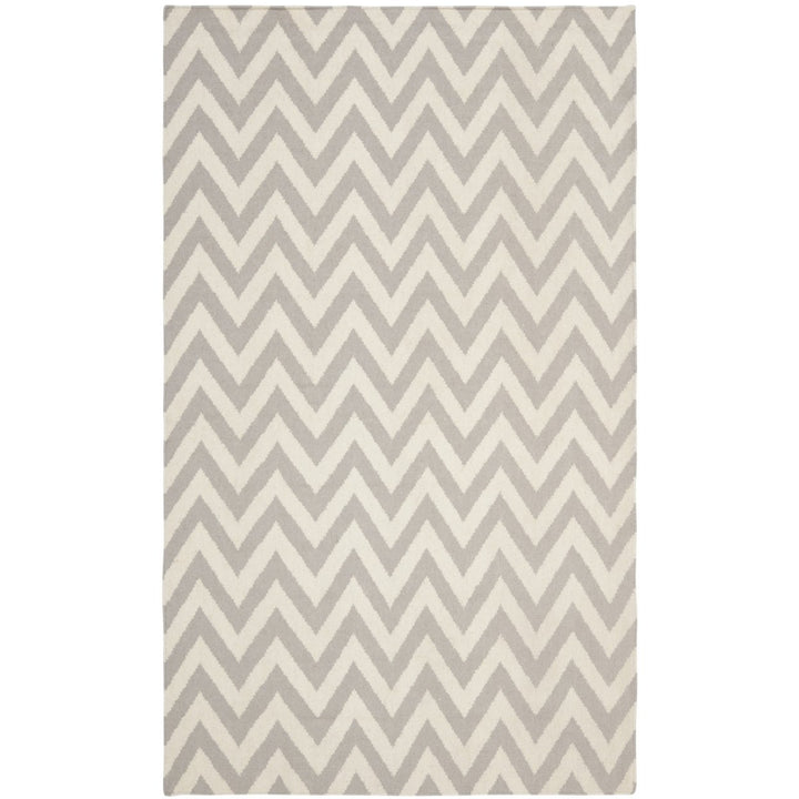 SAFAVIEH Dhurries DHU557C Handwoven Grey / Ivory Rug Image 1