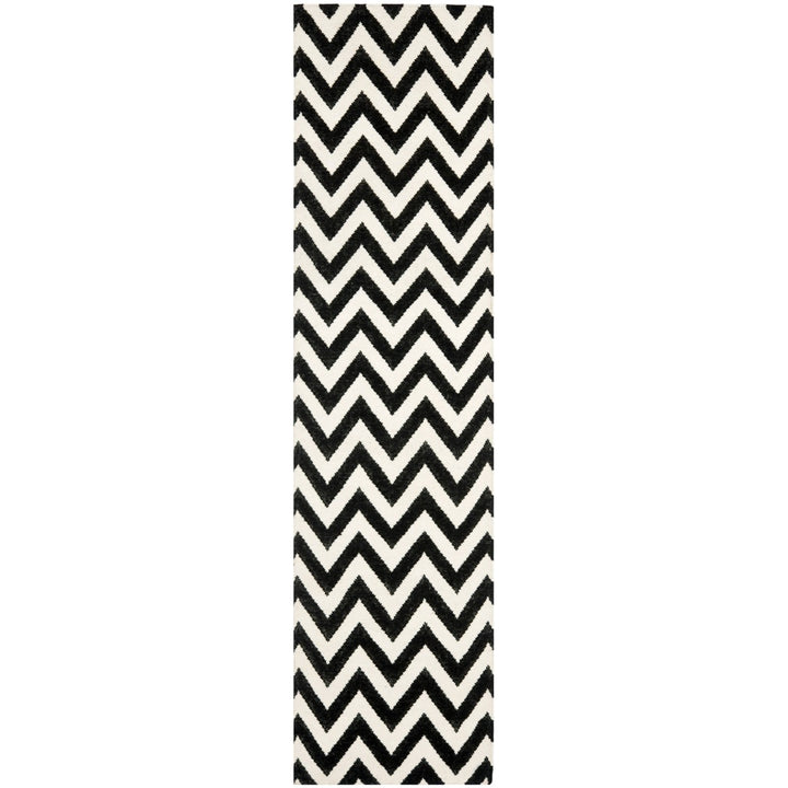 SAFAVIEH Dhurries DHU557L Handwoven Black / Ivory Rug Image 1