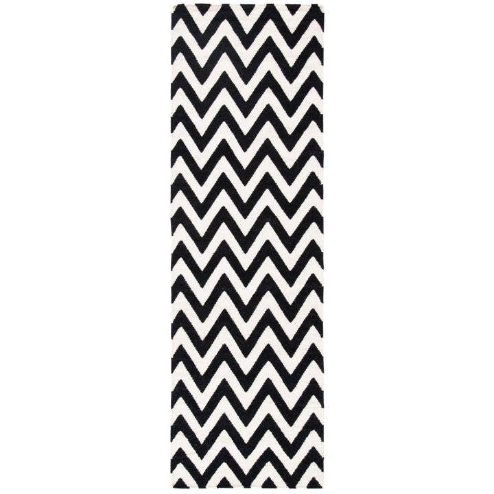 SAFAVIEH Dhurries DHU557L Handwoven Black / Ivory Rug Image 1