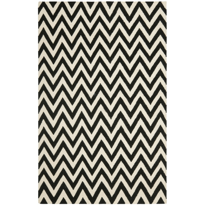 SAFAVIEH Dhurries DHU557L Handwoven Black / Ivory Rug Image 1