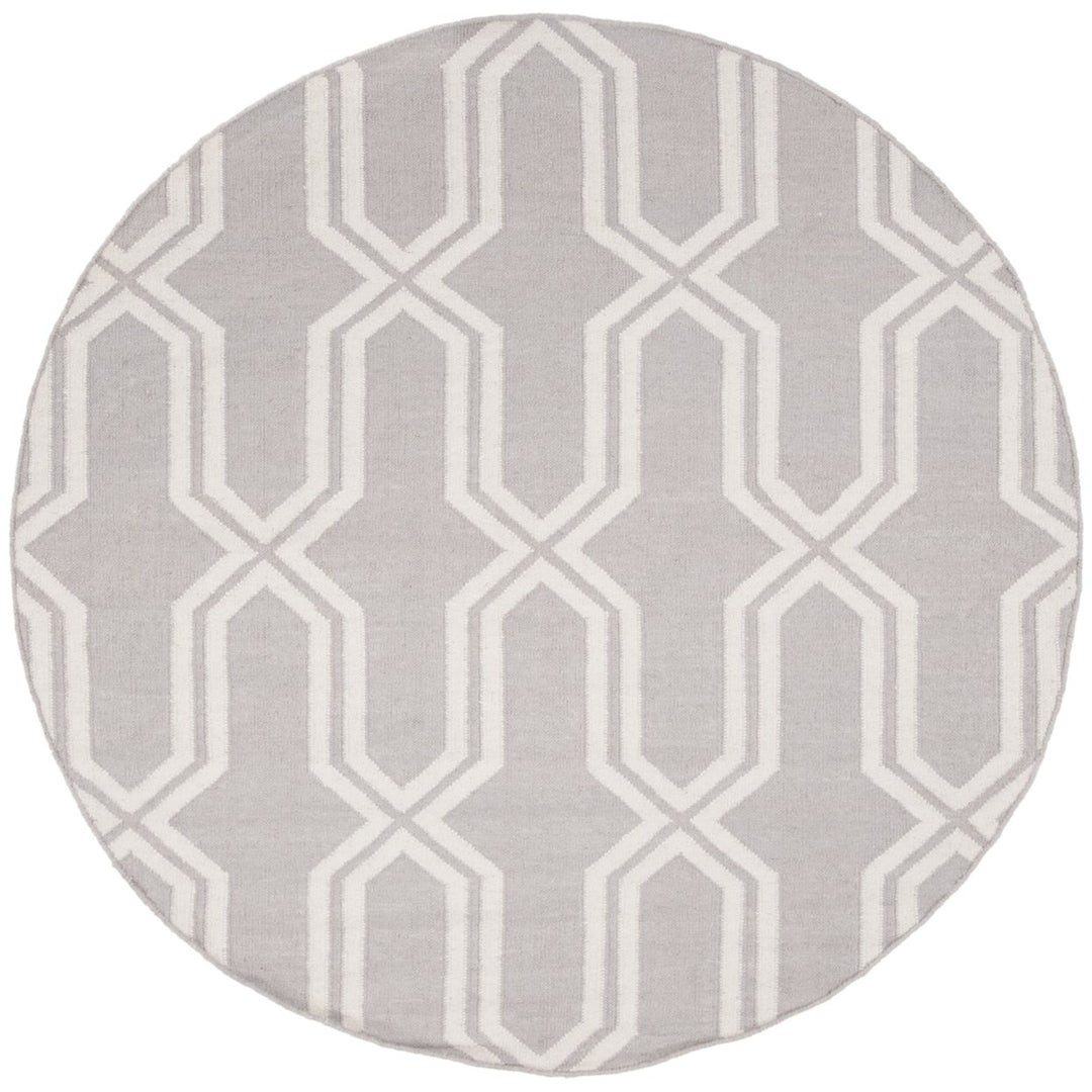 SAFAVIEH Dhurries DHU559G Handwoven Grey / Ivory Rug Image 1