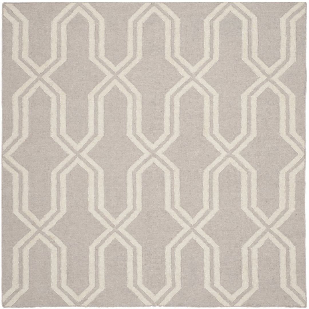 SAFAVIEH Dhurries DHU559G Handwoven Grey / Ivory Rug Image 1