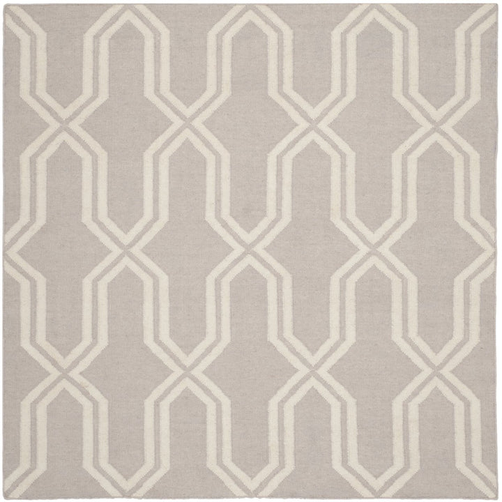 SAFAVIEH Dhurries DHU559G Handwoven Grey / Ivory Rug Image 1