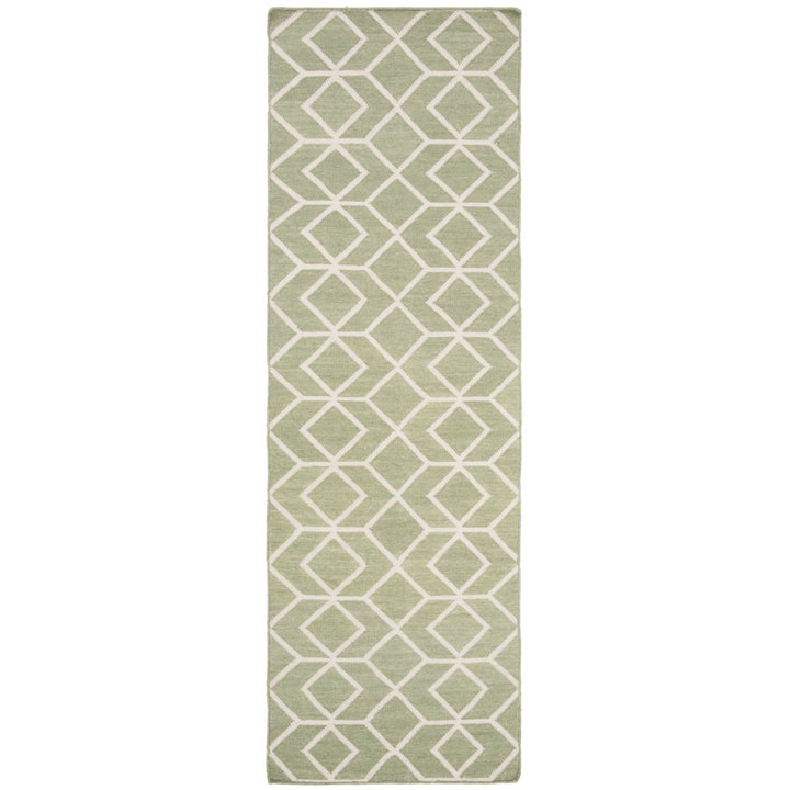 SAFAVIEH Dhurries DHU560B Handwoven Sage / Ivory Rug Image 1