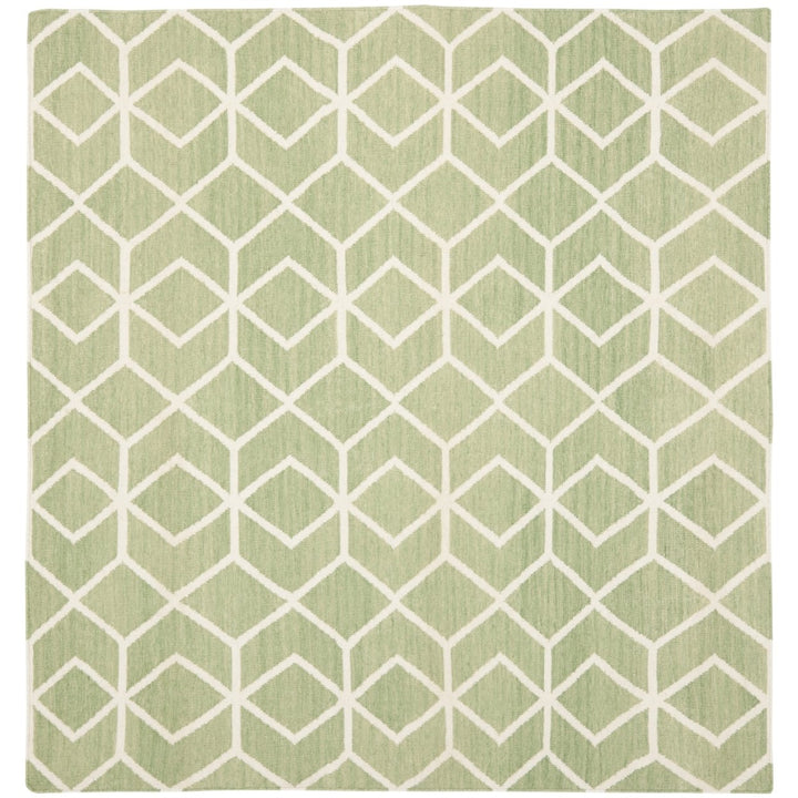 SAFAVIEH Dhurries DHU560B Handwoven Sage / Ivory Rug Image 1