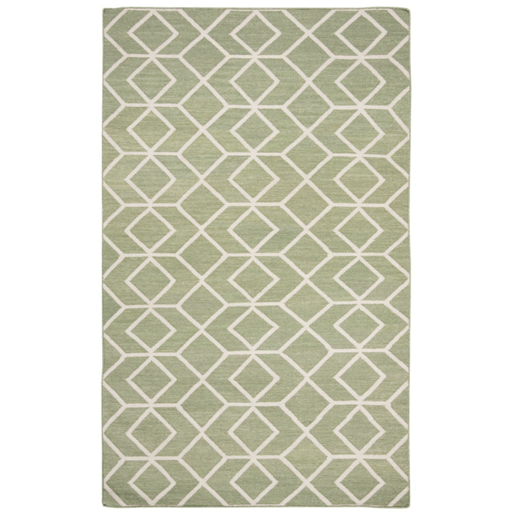 SAFAVIEH Dhurries DHU560B Handwoven Sage / Ivory Rug Image 1