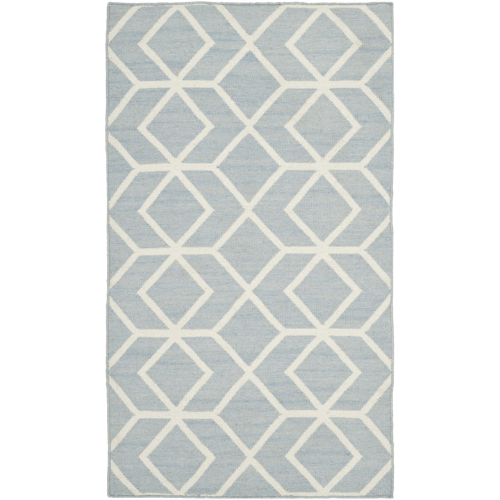 SAFAVIEH Dhurries DHU560A Handwoven Blue / Ivory Rug Image 3