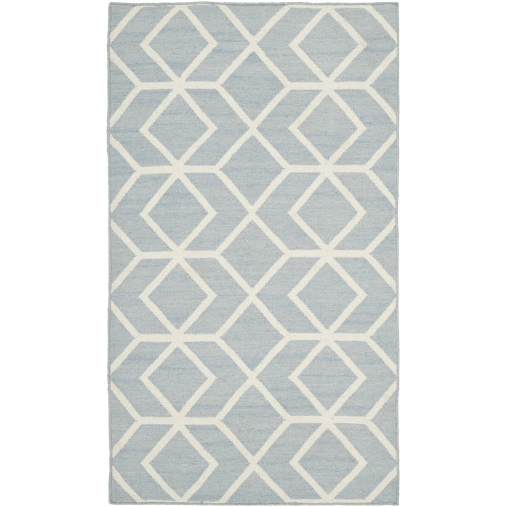 SAFAVIEH Dhurries DHU560A Handwoven Blue / Ivory Rug Image 1